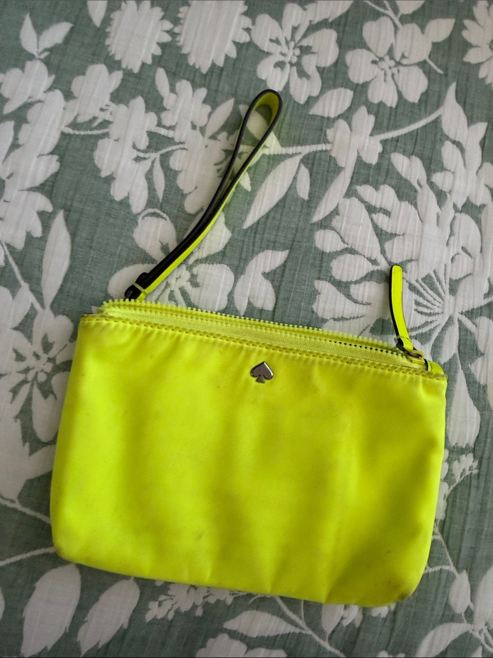 kate spade Neon Yellow Zip Wristlet Pouch